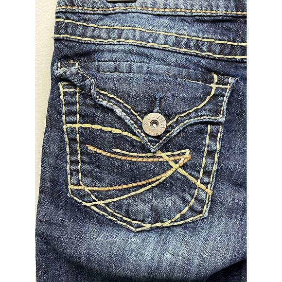 Silver cropped/Capri Jeans Juniors 5 McKenzie thick stick flap pockets Denim - Picture 4 of 10